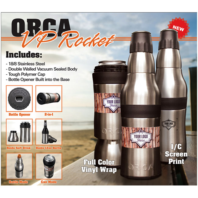 ORCA Rocket Bottle Cup and Can Holder ORCROCK Stainless Steel 